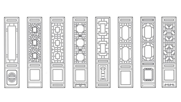 黄南喜迎门中式花格CAD设计图样式大全