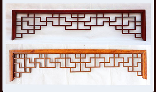 黄南中式花格吊顶门楣挂落仿古落地罩在实际案例中的展示