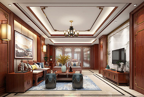 黄南小清新格调的现代简约别墅中式设计装修效果图